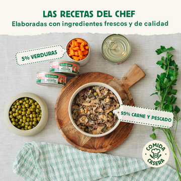 Lata de Guiso del Pescador con Salmón y Cerdo para Gatos 80gr